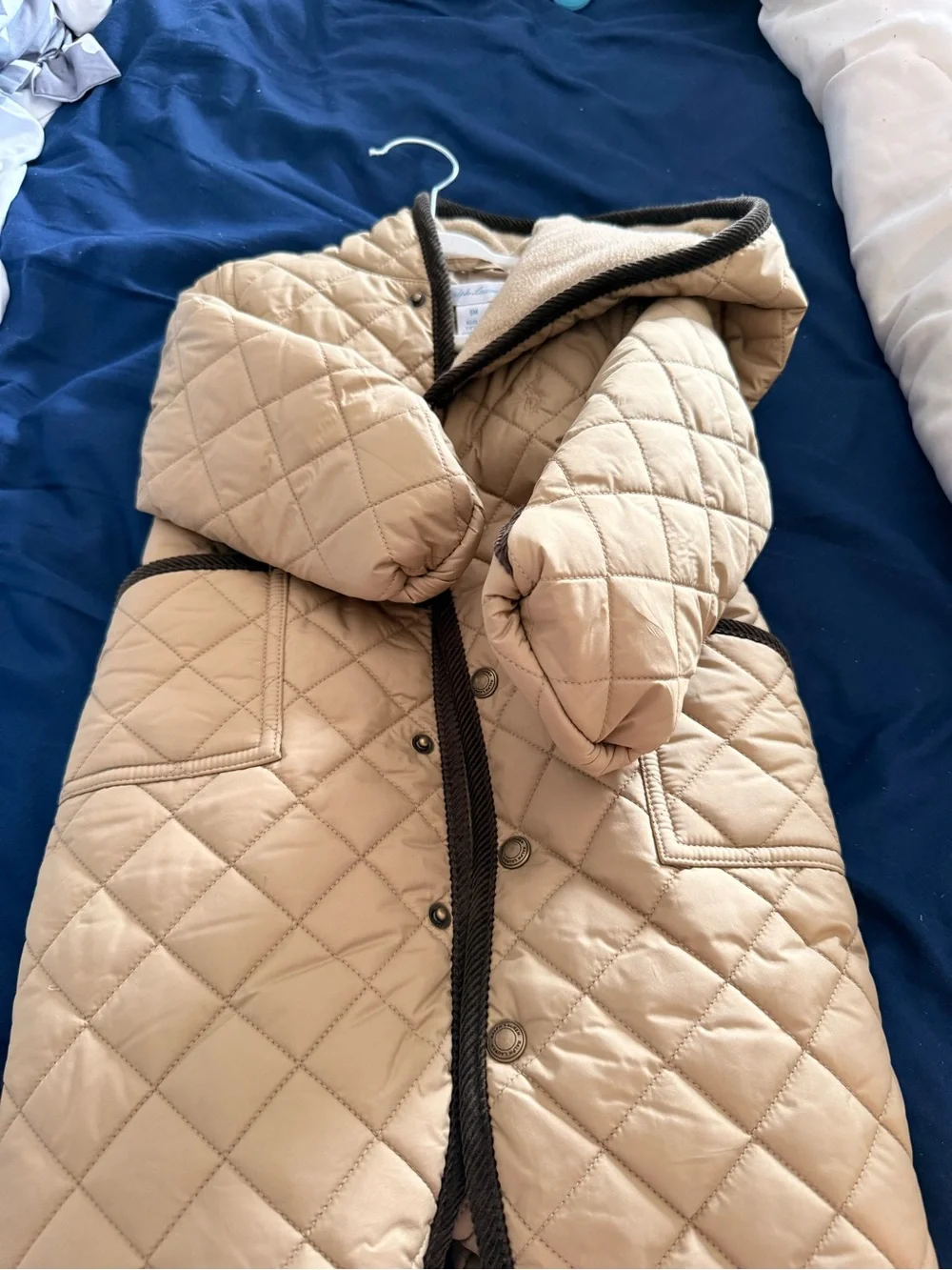 Unbranded Tan Quilted Hooded Baby snowsuit